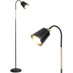 Lampadaire orientable vili lampadaire liseuse e27 max. 60w pour salon chambre lampe sur pied rtro industriel ...