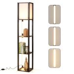 Lampadaire salon en bois 163cm costway 4 Étagères3 luminosité réglableabat - jourbandes led rotatives ... Lampadaire salon en bois 163cm costway 4 Étagères3 luminosité réglableabat - jourbandes led rotatives ...