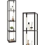 Lampadaire salon en bois 163cm costway 4 tagresled  3 intensits variablepoteaux led rotatifs 360 ...