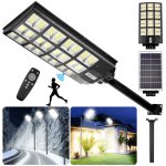 Lampadaire solaire 1152led extrieures avec dtecteur de mouvement 80000lm 6500k impermable ip65 pour ...