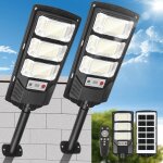 Lampadaire solaire exterieur sendale 300w led avec d�tecteur de mouvement 2 pi�ces