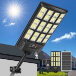 Lampadaire solaire ext�rieur - zvvn - 600w - d�tecteur de mouvement - ip66 �tanche - 360 led - 10 000 ...