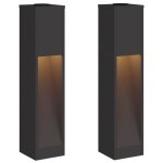 Lampadaire solaire led ext�rieur - vidaxl - noir - 18x18x80 cm - acier lamin� � froid - �clairage solaire ...