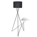 Lampadaire avec support pour salon - lampe sur pied haut noir