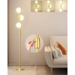 Lampadaire sur pied 152cm led dimmable ? couleur dor� ampoules g9 blanc chaud incluses design moderne ...