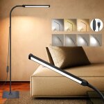 Lampadaire sur pied - lampe de lecture led � 10 niveaux de gradation - 140cm temp�rature couleur - pour ...