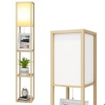 Lampadaire sur pied salon 160 cm avec tagres et tiroir - e27 - ports usb et type c - lampe chambre