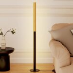 Lampadaire sur pied salon en bambou - relax4life - fonction m�moire - led dimmable - 3 temp�ratures de ...