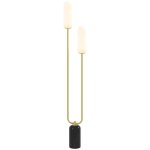 Lampadaire sur pied de salon - homcom - 2 abat - jours en verre base en marbre et interrupteur à pied ... Lampadaire sur pied de salon - homcom - 2 abat - jours en verre base en marbre et interrupteur à pied ...