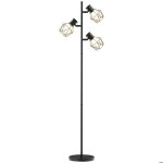 Lampadaire sur pied salon - homcom - 3 lumires avec interrupteur individuels - adapte aux ampoules ...