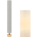Lampadaire sur pied de salon - homcom - abat - jour en lin interrupteur à pied 2 x douille e27 - 120 ... Lampadaire sur pied de salon - homcom - abat - jour en lin interrupteur à pied 2 x douille e27 - 120 ...