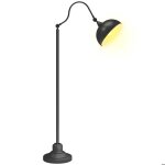 Lampadaire sur pied salon - homcom - rotatif � 180� - abat - jour r�glable - interrupteur � pied - m�tal ...