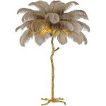 Lampadaire - suteo - plume dautruche - led - 120 cm - design contemporain chic