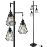 Lampadaire sur pied salon - relax4life - 3 abat - jour en forme de diamant - interrupteur au sol - base ...
