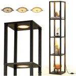 Lampadaire sur pied salon - relax4life - tagres 4 niveaux - led dimmable 3 intensits - interrupteur ...