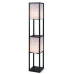 Lampadaire sur pied salon - relax4life - h 156cm - abat - jour motif  fleurs - ampoule e27 - lampe sur ...