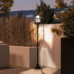 Lampadaire sur pied solaire ext�rieur jardin avec lampe led 235 x 235 x 184 cm noir