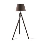 Lampadaire tr�pied - gasoline - deep p old wood - bois pin - abat - jour coton / polyester - hauteur ...