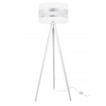 Lampadaire tr�pied - light - home - intense chrome - bois - abat - jour tissu