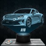 Lampe 3d - alpine a110 2024 - jouet miniature cadeau alpine a110 2024 - veilleuse led tactile avec socle ...