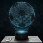 Lampe 3d - ballon de foot - accessoire objet cadeau ballon de foot - veilleuse led tactile avec socle ...