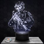 Lampe 3d call of duty simon ghost riley - jouet figurine cadeau cod - veilleuse led tactile avec socle ...