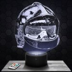 Lampe 3d casque de pompier - accessoire objet cadeau casque de pompier - veilleuse led tactile avec socle ...