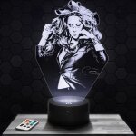 Lampe 3d celine dion - accessoire objet cadeau celine dion - veilleuse led tactile avec socle au choix ...