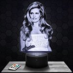 Lampe 3d - dalida - accessoire objet cadeau dalida - veilleuse led tactile avec socle au choix et t�l�commande ...