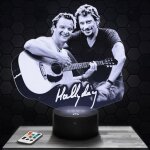 Lampe 3d david et johnny hallyday - accessoire objet cadeau david et johnny hallyday - veilleuse led ...