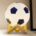 Lampe 3d football led luminosité réglable alimentation usb base en bois massif lampe décorative pour ... Lampe 3d football led luminosité réglable alimentation usb base en bois massif lampe décorative pour ...