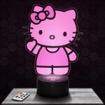 Lampe 3d - hello kitty - jouet figurine cadeau hello kitty - veilleuse led tactile avec socle au choix ...