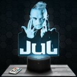 Lampe 3d jul - accessoire objet cadeau jul - veilleuse led tactile avec socle au choix et t�l�commande ...