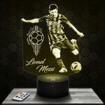 Lampe 3d lionel messi bar�a - accessoire figurine cadeau lionel messi bar�a - veilleuse led tactile avec ...
