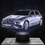 Lampe 3d - mercedes class a - jouet miniature cadeau mercedes class a - veilleuse led tactile avec socle ...