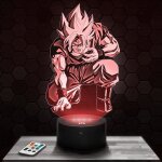 Lampe 3d - son goku dbz - jouet figurine cadeau dragon ball z - veilleuse led tactile avec socle au choix ...