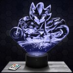 Lampe 3d - sonic : shadow - jouet figurine cadeau sonic : shadow - veilleuse led tactile avec socle au ...