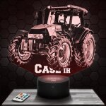 Lampe 3d tracteur case ih - jouet miniature cadeau tracteur case ih - veilleuse led tactile avec socle ...