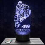 Lampe 3d - valentino rossi vr46 the doctor - accessoire figurine cadeau valentino rossi - veilleuse led ...
