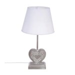 Lampe coeur en bois  poser prati - taupe / blanc - h 49 x d 25 cm