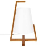 Lampe  poser - bambou - h 32 cm - blanc - contemporain - design