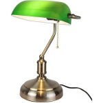Lampe de banquier verte - lampe de bureau vintage - chevet rtro - notaire avocat bibliothque - culot ...