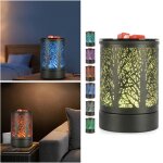 Lampe br�leur de cire �lectrique lumi�re led 7 couleurs lampe et chauffe - cirebr�leur �lectrique de ...