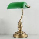 Lampe de bureau banker abat - jour en verre vert lampe de bureau vintage pour ampoule e27(ampoule non ...