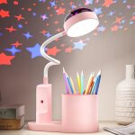 Lampe de bureau pour enfants avec projecteurflexible lampe de table sans fil dimmable lampe de lecture ...