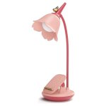 Lampe de bureau - largeight - rose - led rechargeable - col de cygne rglable - intensit variable