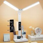 Lampe de bureau led 3 modes de luminosit� avec porte stylo et affichage num�rique protection des yeux ...