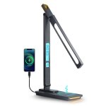 Lampe de bureau led  chargement sans fil lampe de table professionnelle calendrier rveil de temprature ...