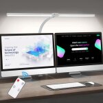 Lampe de bureau led double tête réglable à col de cygnetélécommande5 luminosités & 5 températuressans ... Lampe de bureau led double tête réglable à col de cygnetélécommande5 luminosités & 5 températuressans ...