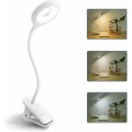 Lampe de bureau led - rechargeable - 3 couleurs - 3 intensits - pince pour enfants - 5w